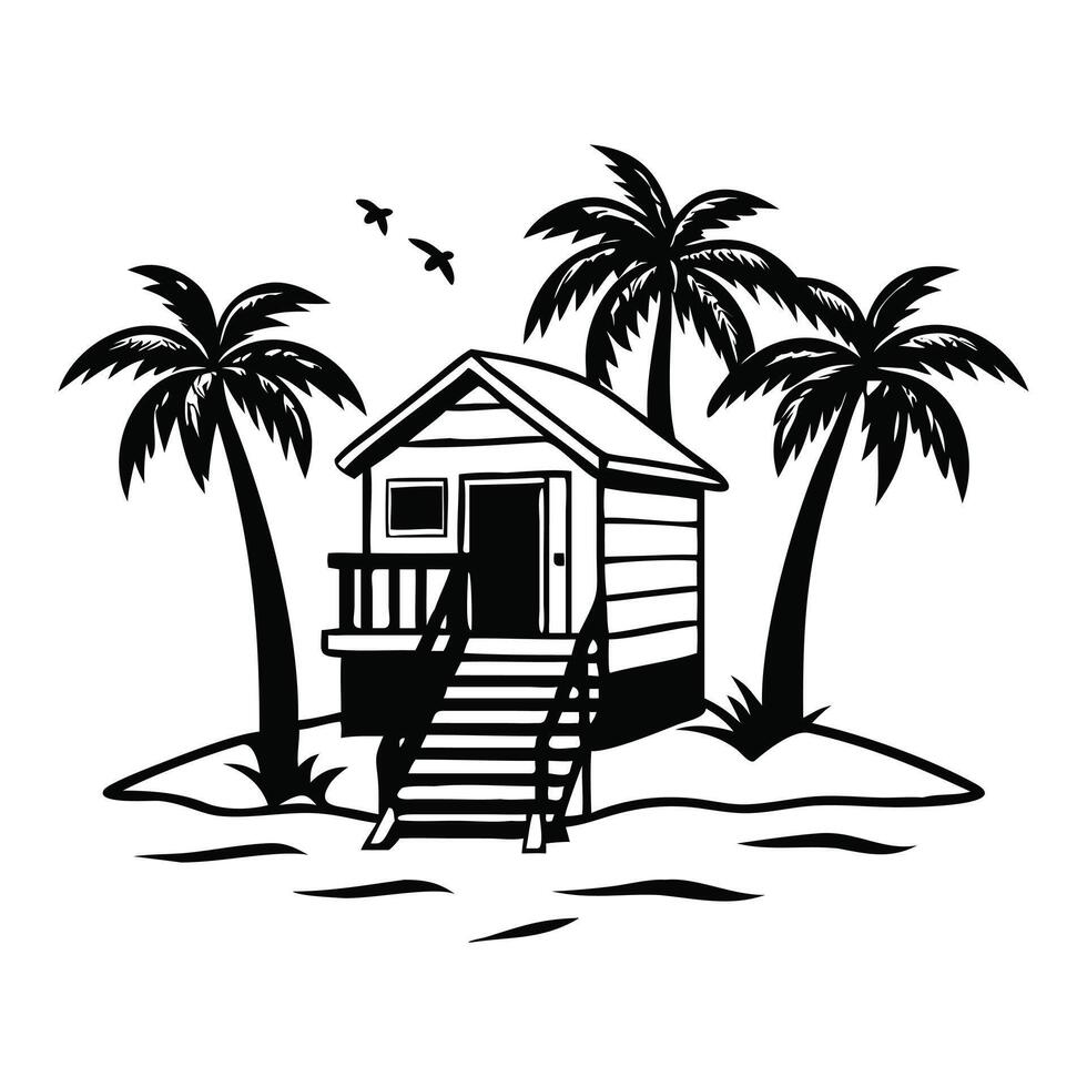 Beach Scene Design Sublimation Art vector
