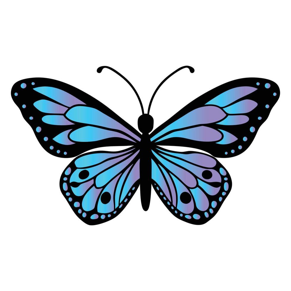 Beautiful Butterfly Illustration with Cute Isolated Butterflies Clipart vector
