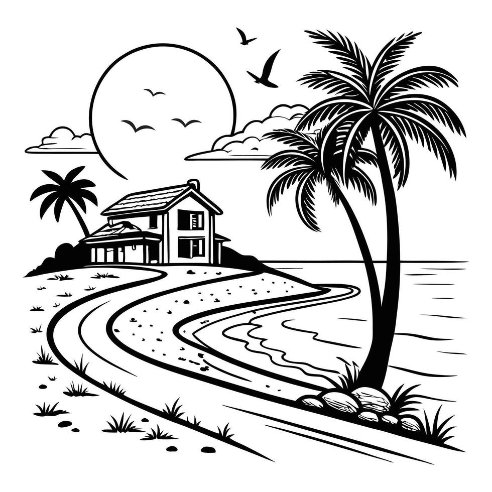 Sea and Sand Nature Sublimation Design vector