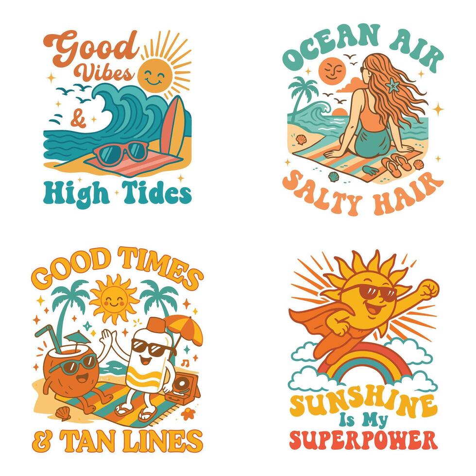 Vacay Mode Activated Retro Vintage Summer Tee shirt Typography , Summer Summer Vacation Illustration, Summer Beach Vibes Graphics vector
