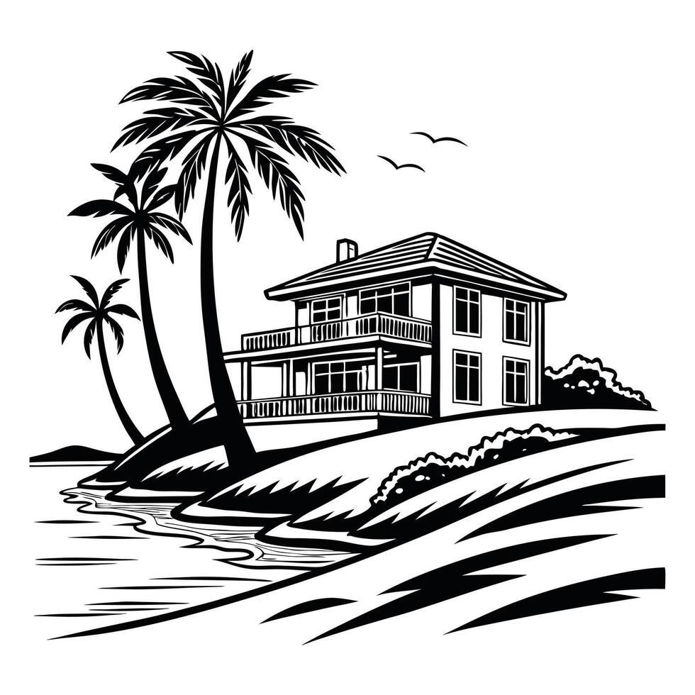 Seaside Summer Beach Design Download vector