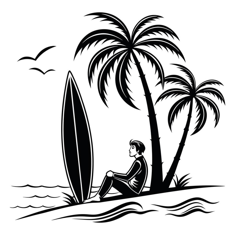Coastal Nature Scene Sublimation Graphic vector