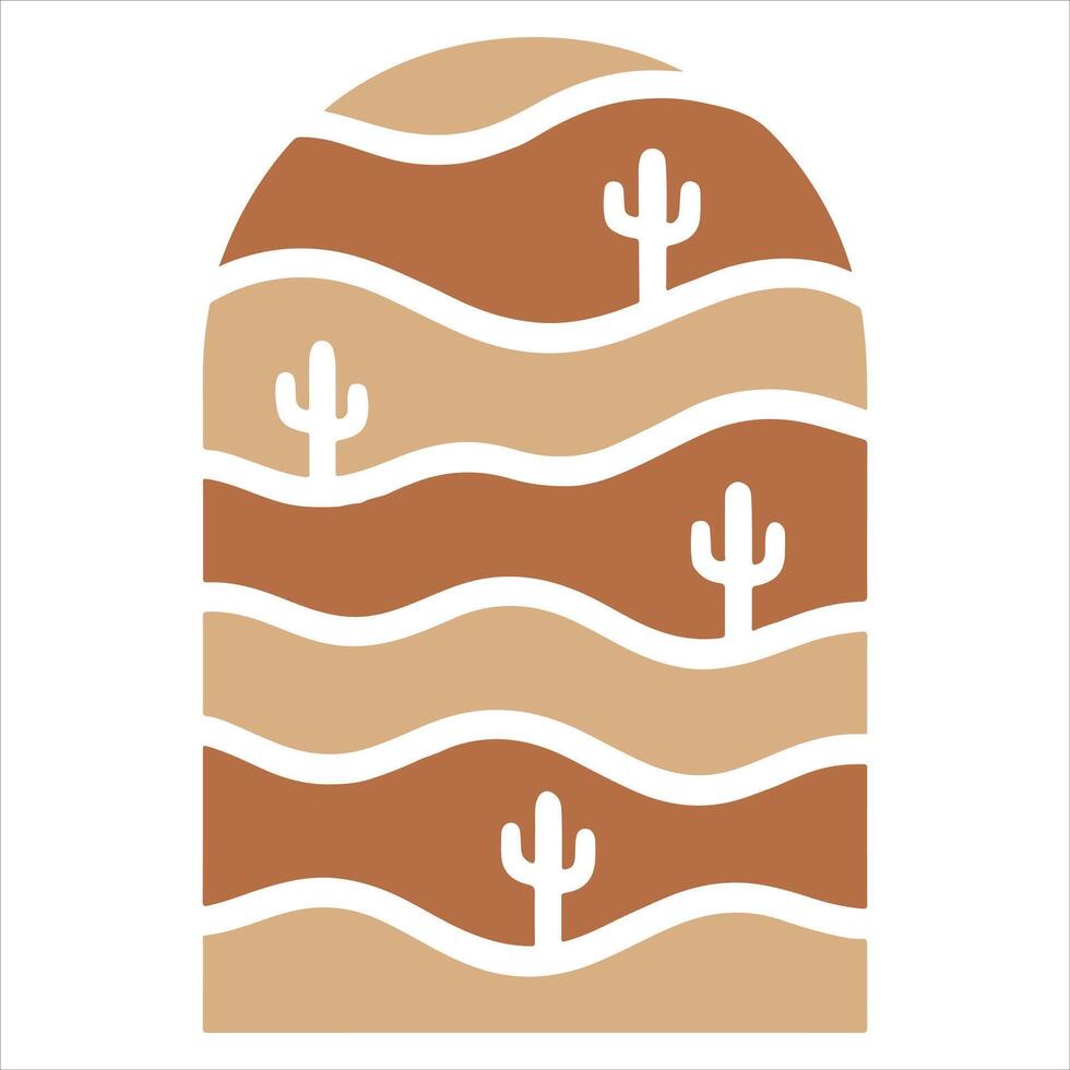 Modern Retro Boho Illustration Abstract Design for Sublimation and Minimalist Wall Art vector