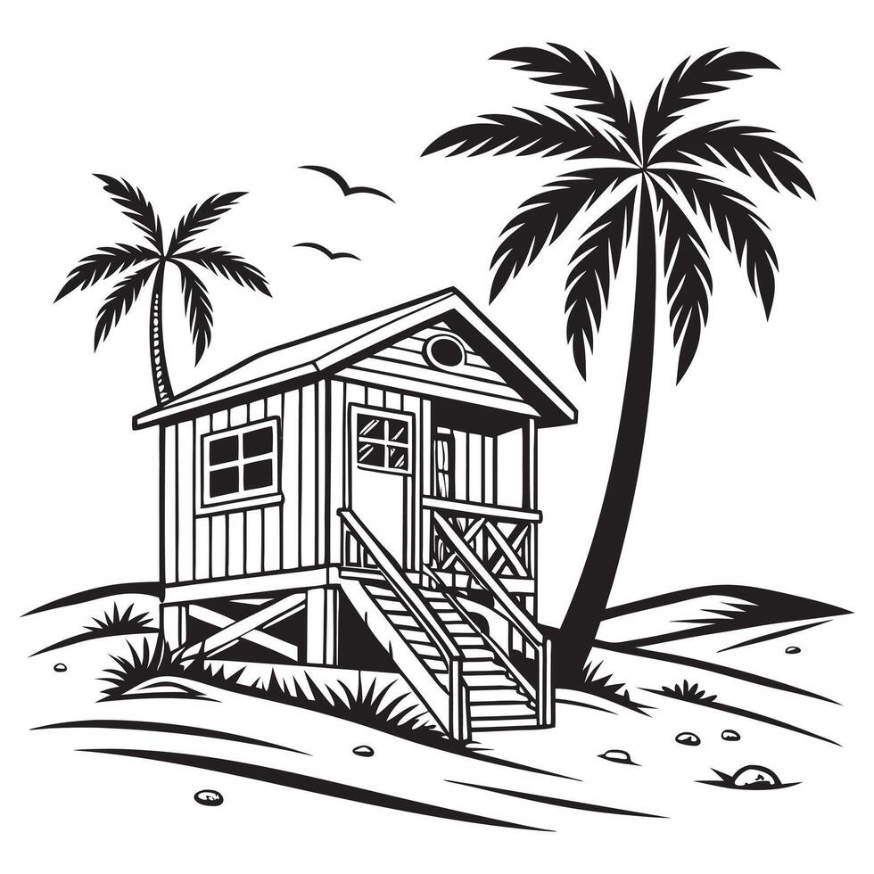 Beach and Palm Design for Craft Sublimation vector