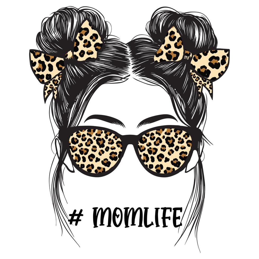Leopard Print Messy Bun Hairband sublimation vector