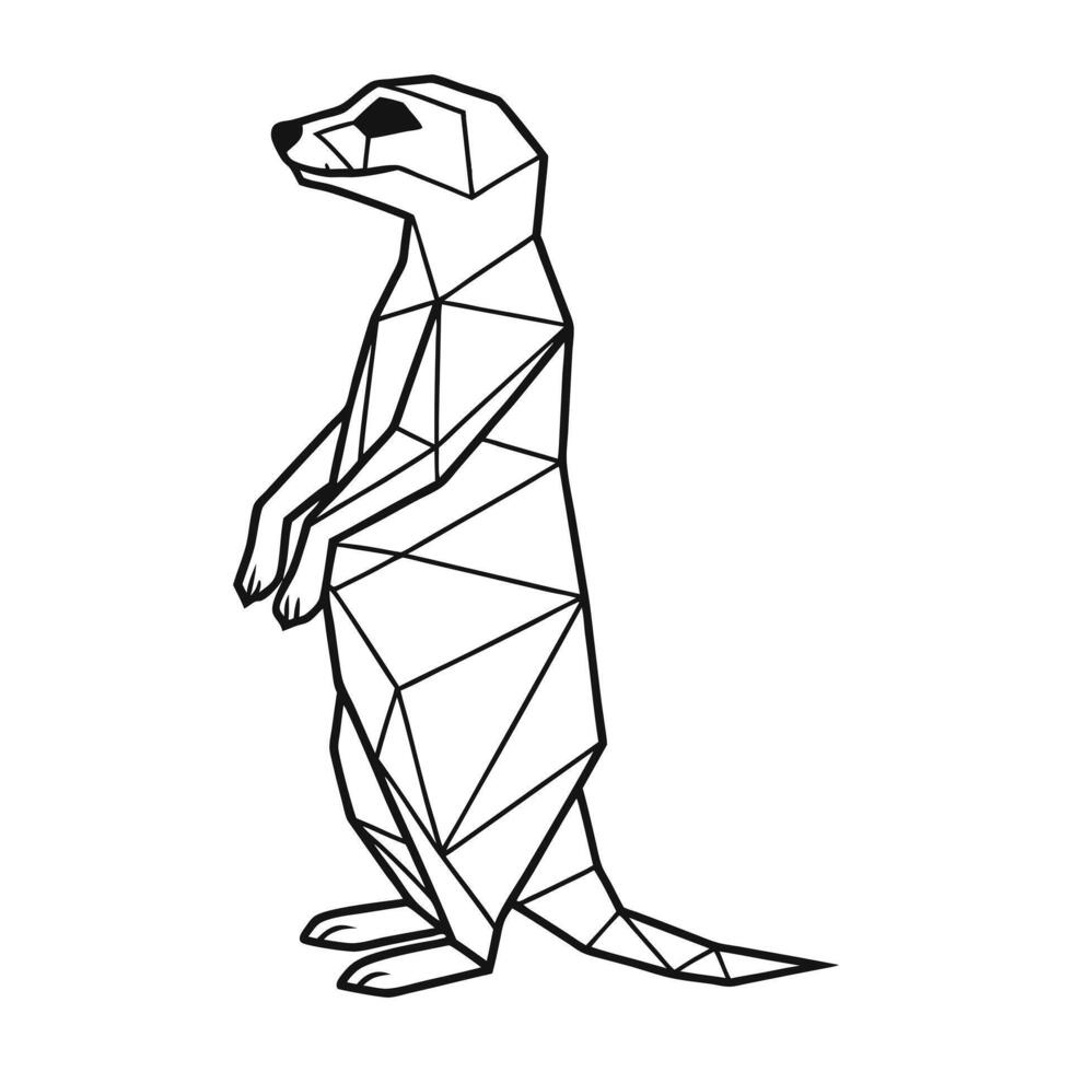 Digital Animal Illustration with Polygon Design vector