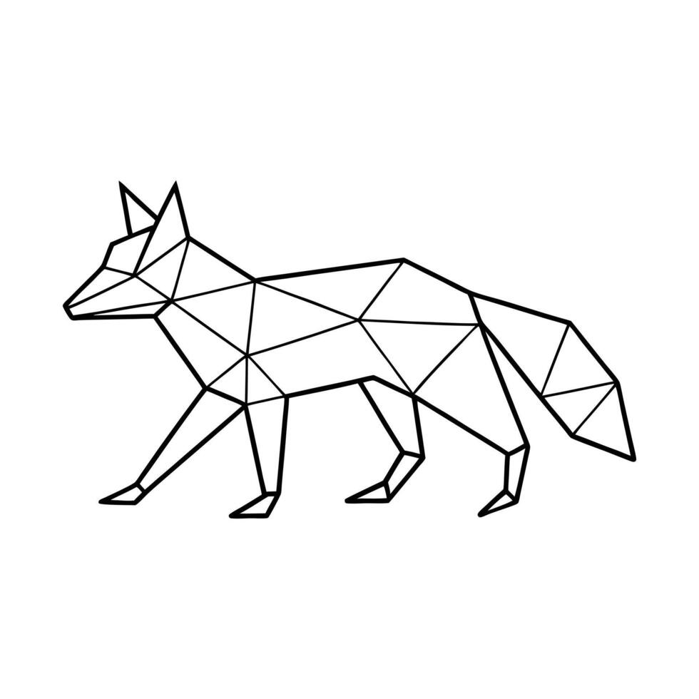 fox Modern Geometric Wildlife Illustration Design vector