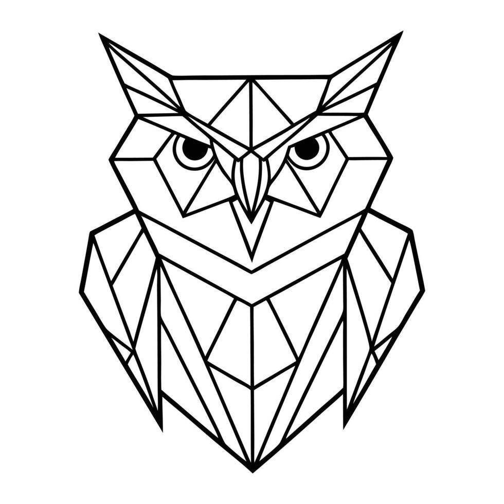 Owl Polygon Wildlife Design for Apparel Sublimation vector