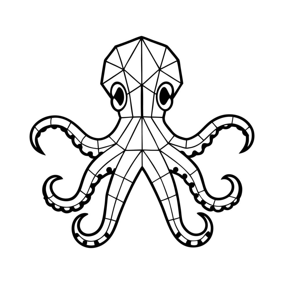 Octopus Wildlife Geometry in Abstract Polygon Design vector
