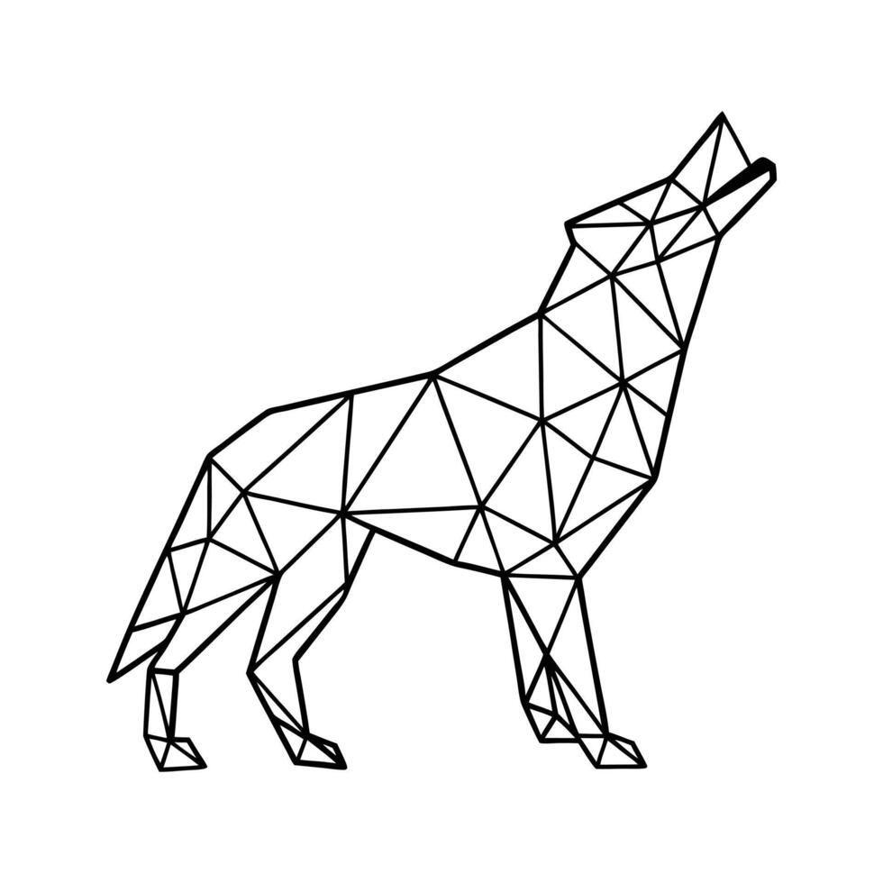 Modern Geometric Wildlife Art Print vector