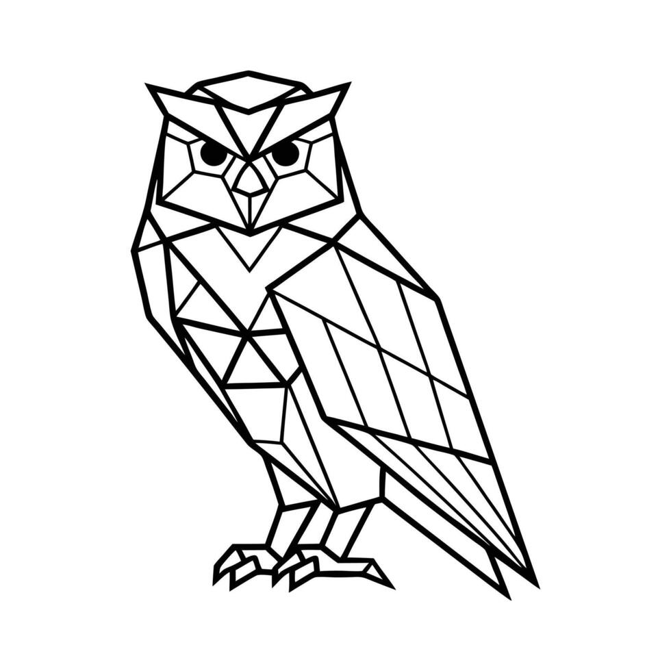 owl Wildlife Polygon Illustration for Sublimation vector