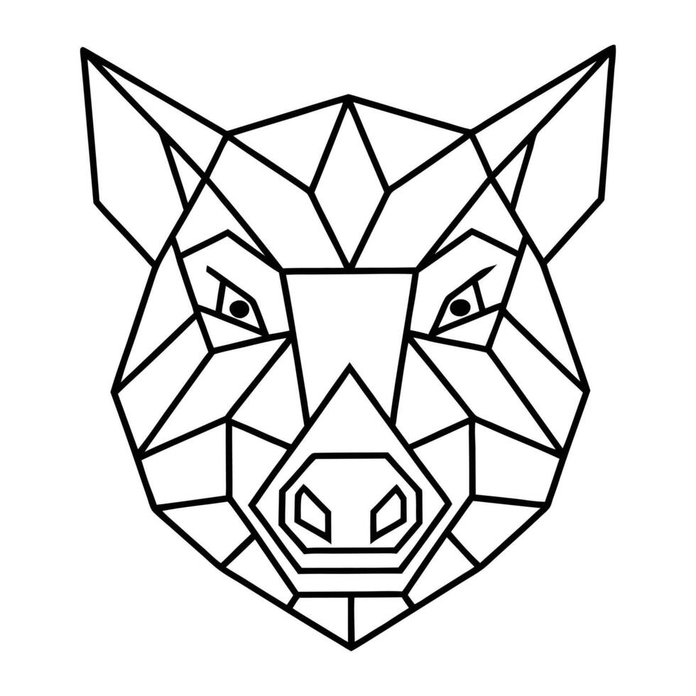 Wildlife Fsce Design Using Polygonal Geometry vector