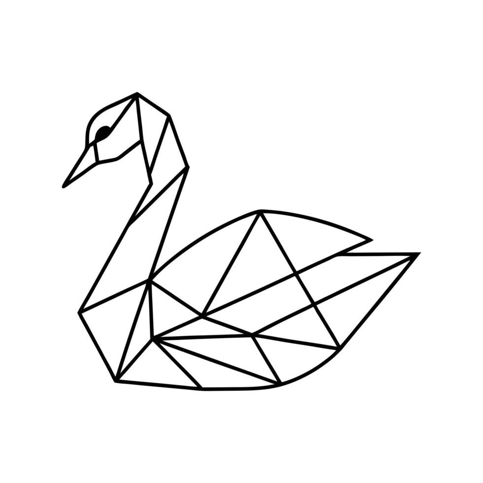 duck Geometric Animal Illustration in Polygon Style vector