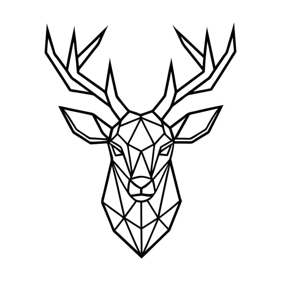 Wildlife Geometric Illustration in Modern deer Style vector