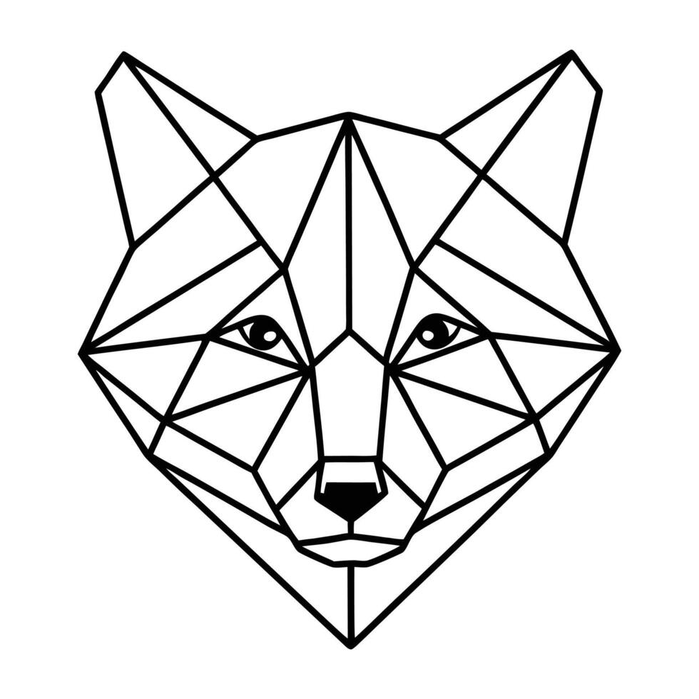 Polygon fox Animal Silhouette for Sublimation vector