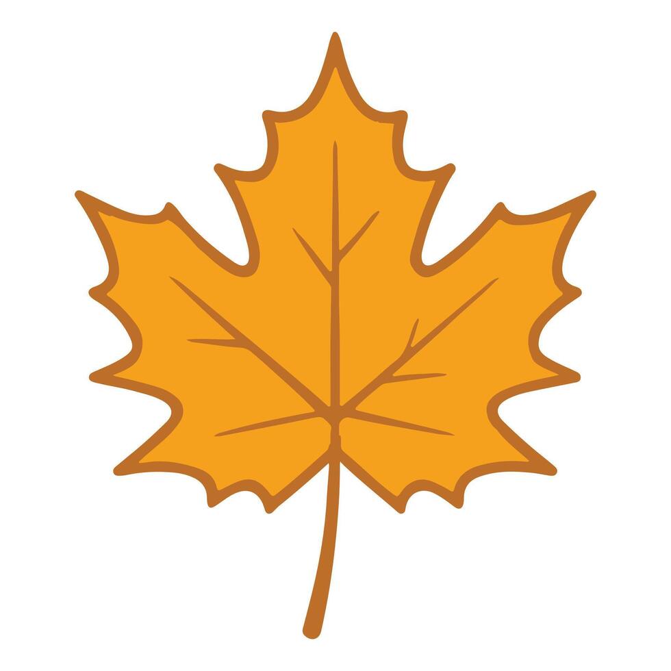 Simple Fall Leaf Illustration with Rich Autumn Colors vector