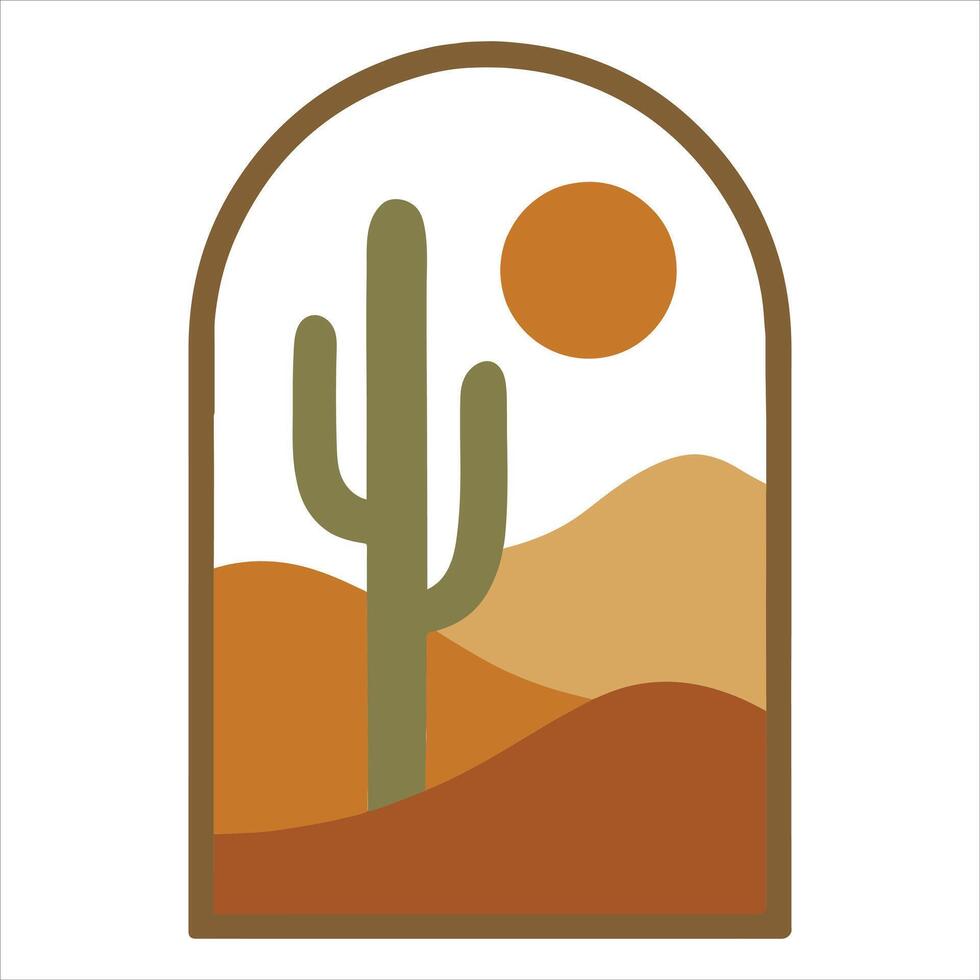 Retro Modern Boho Sun Print in Abstract Minimalist Wall Art Style vector