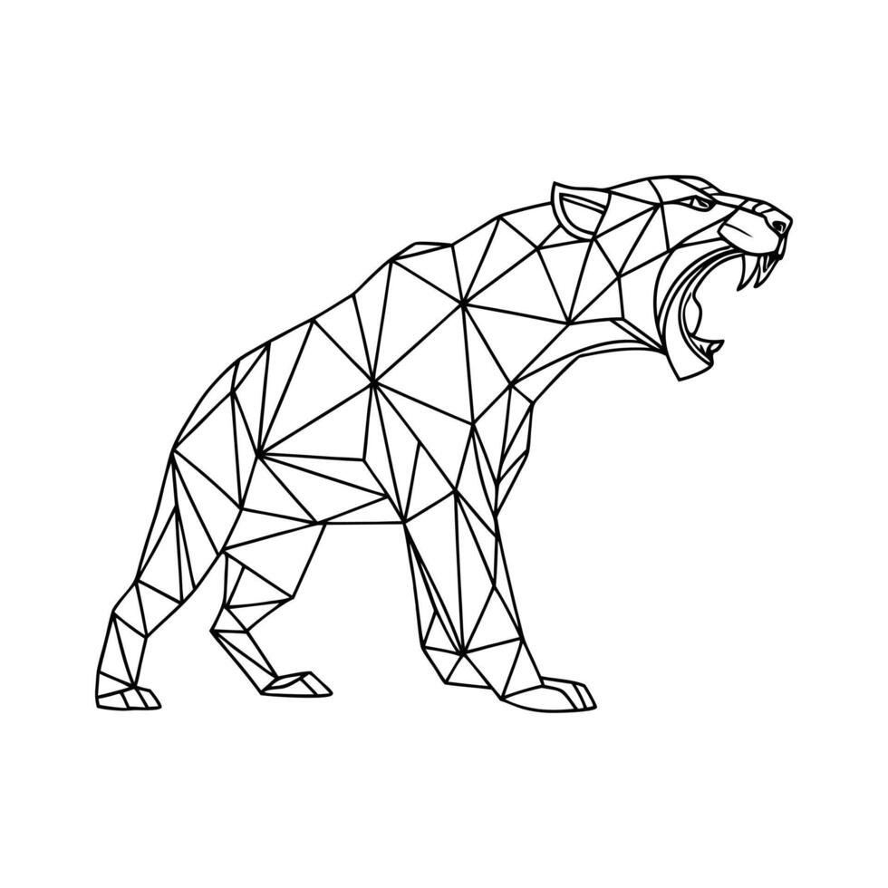 Polygonal Wildlife Graphic for Printing vector