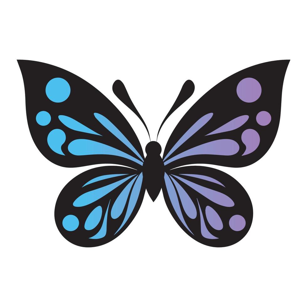 Colorful Butterfly Clipart Featuring Beautiful Isolated Butterflies vector