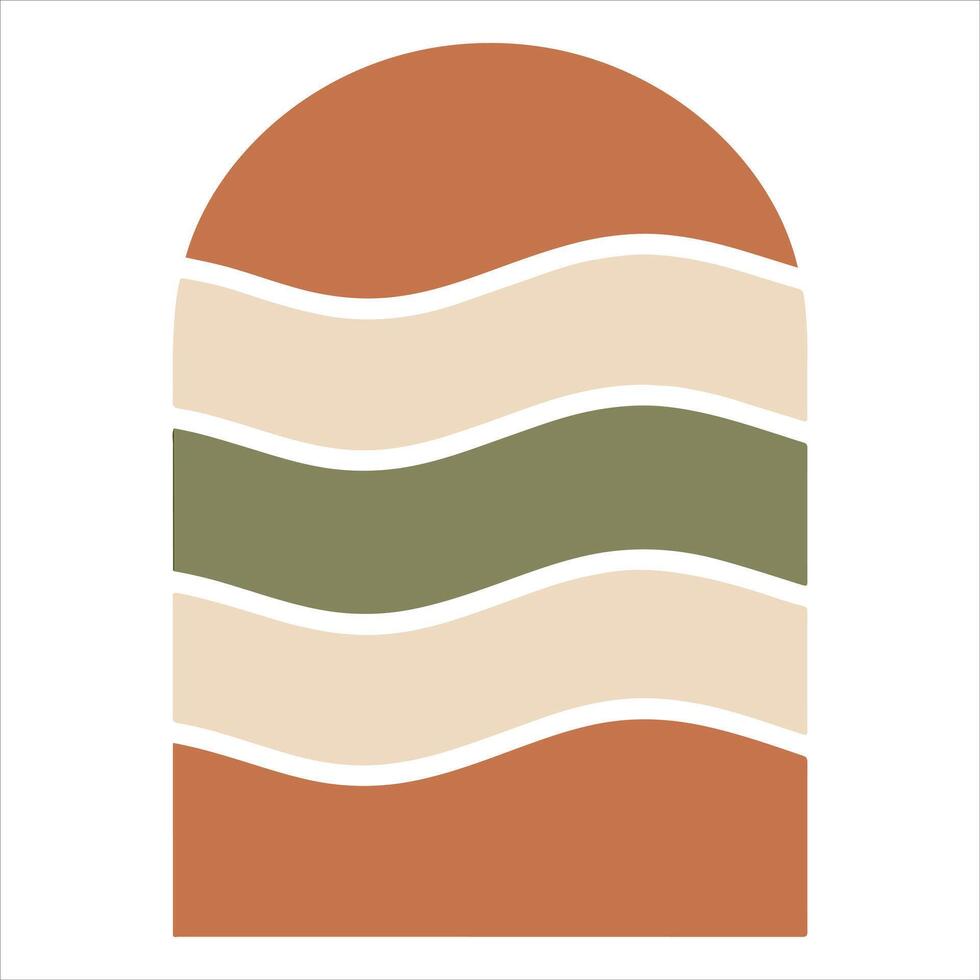 Boho Sun Sublimation Design Featuring Minimalist and Retro Aesthetics vector
