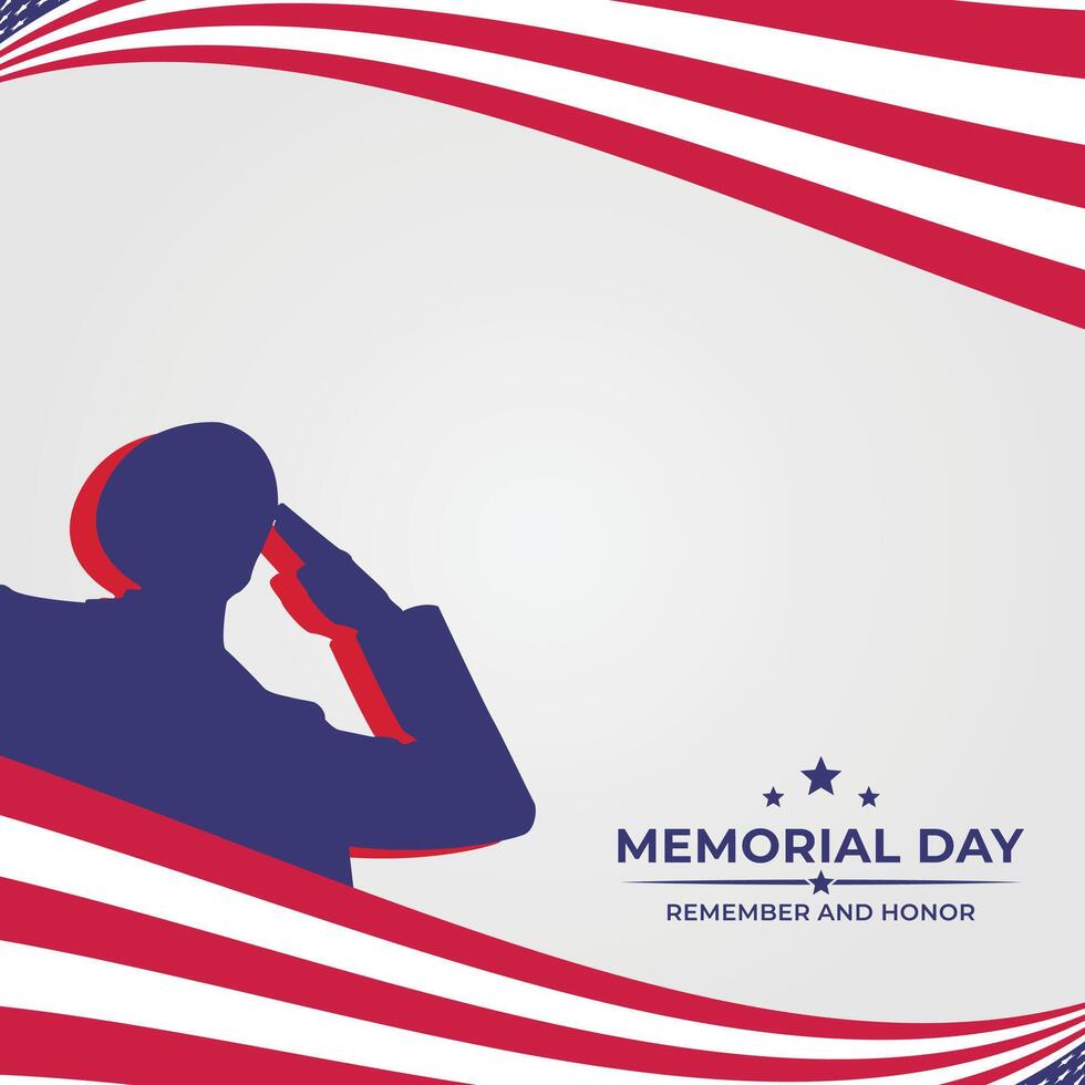 Memorial Day Background Design. Remember and Honor. Illustration. vector