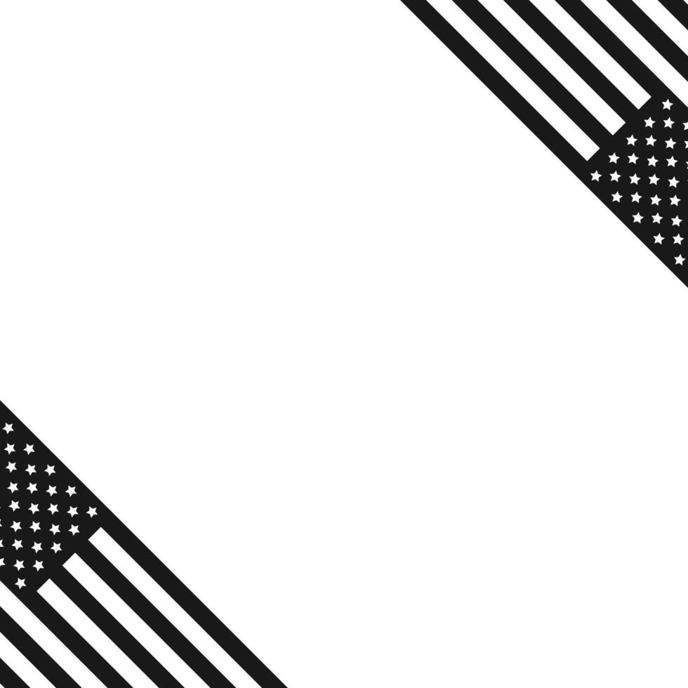 American flag on white background illustration vector