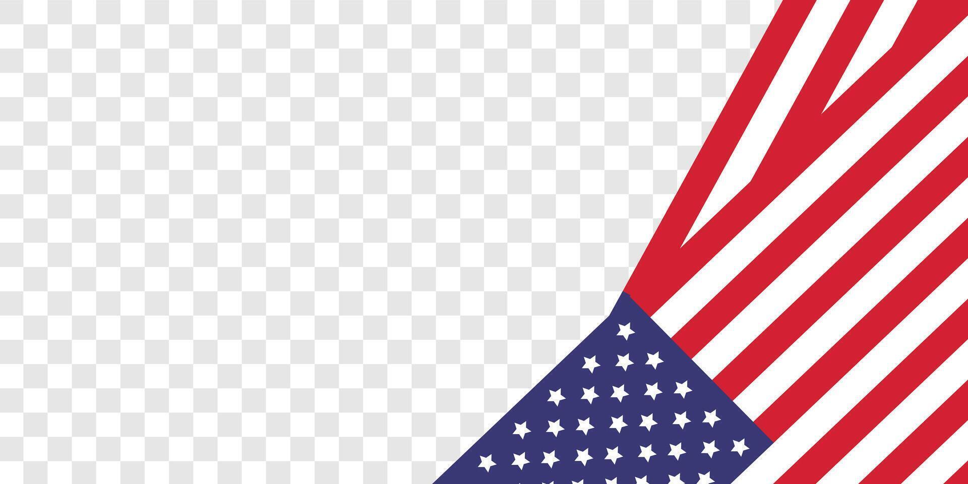 United states of America flag with empty, blank, copy space background. illustration. vector