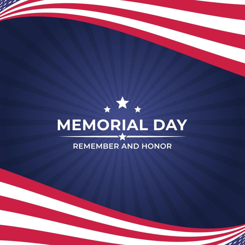 Memorial Day, Remember and Honor. vector
