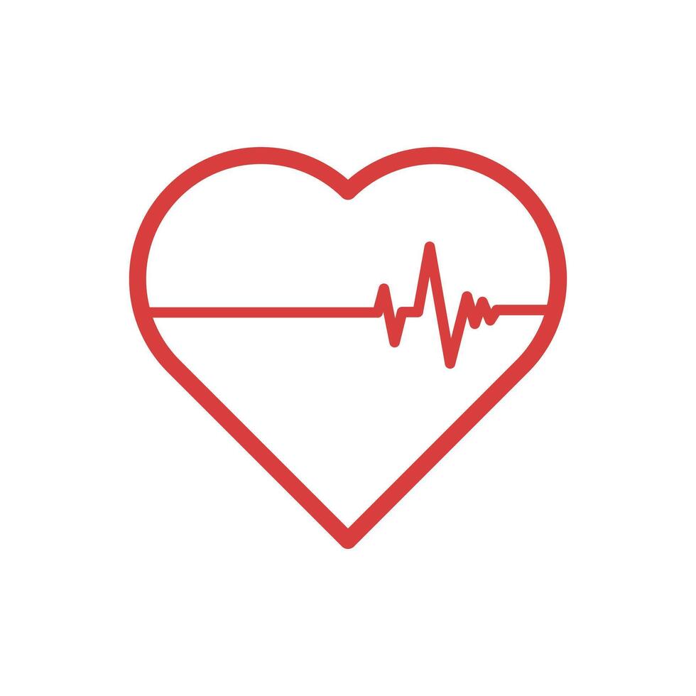 Heart Rate Symbol with Heart Shape Illustration Isolated Background vector