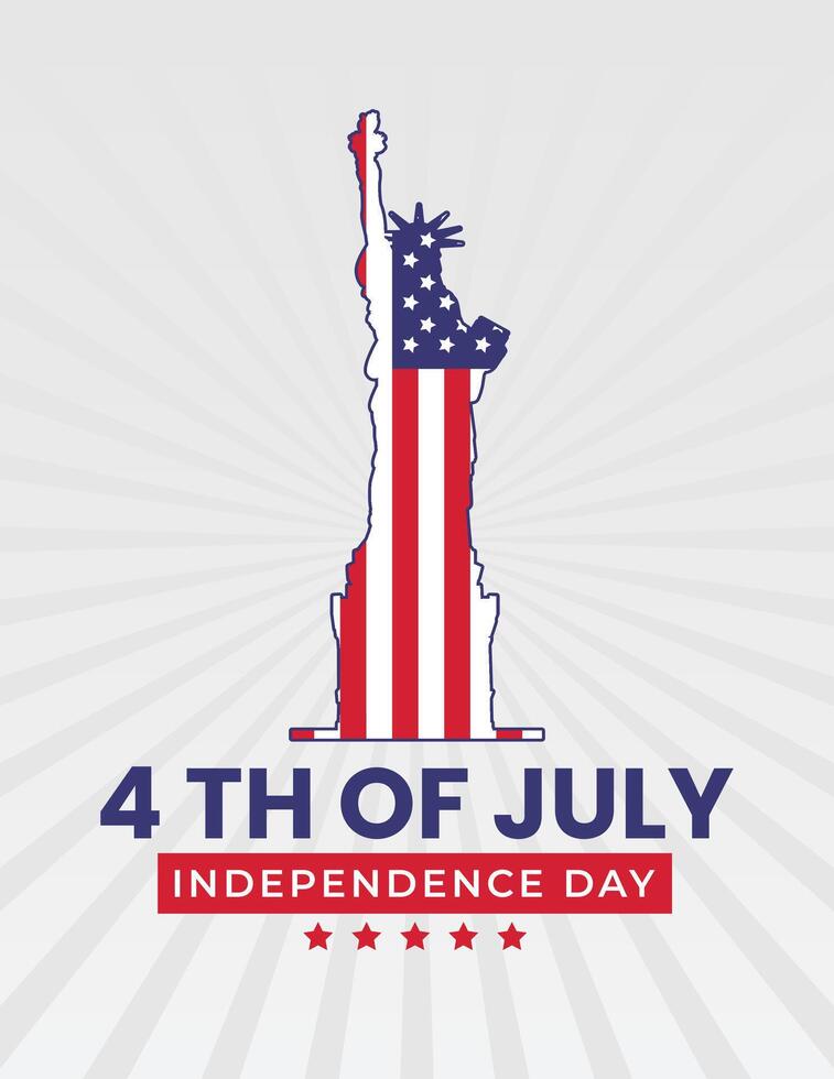 4th of July independence day greeting post banner. illustration. vector