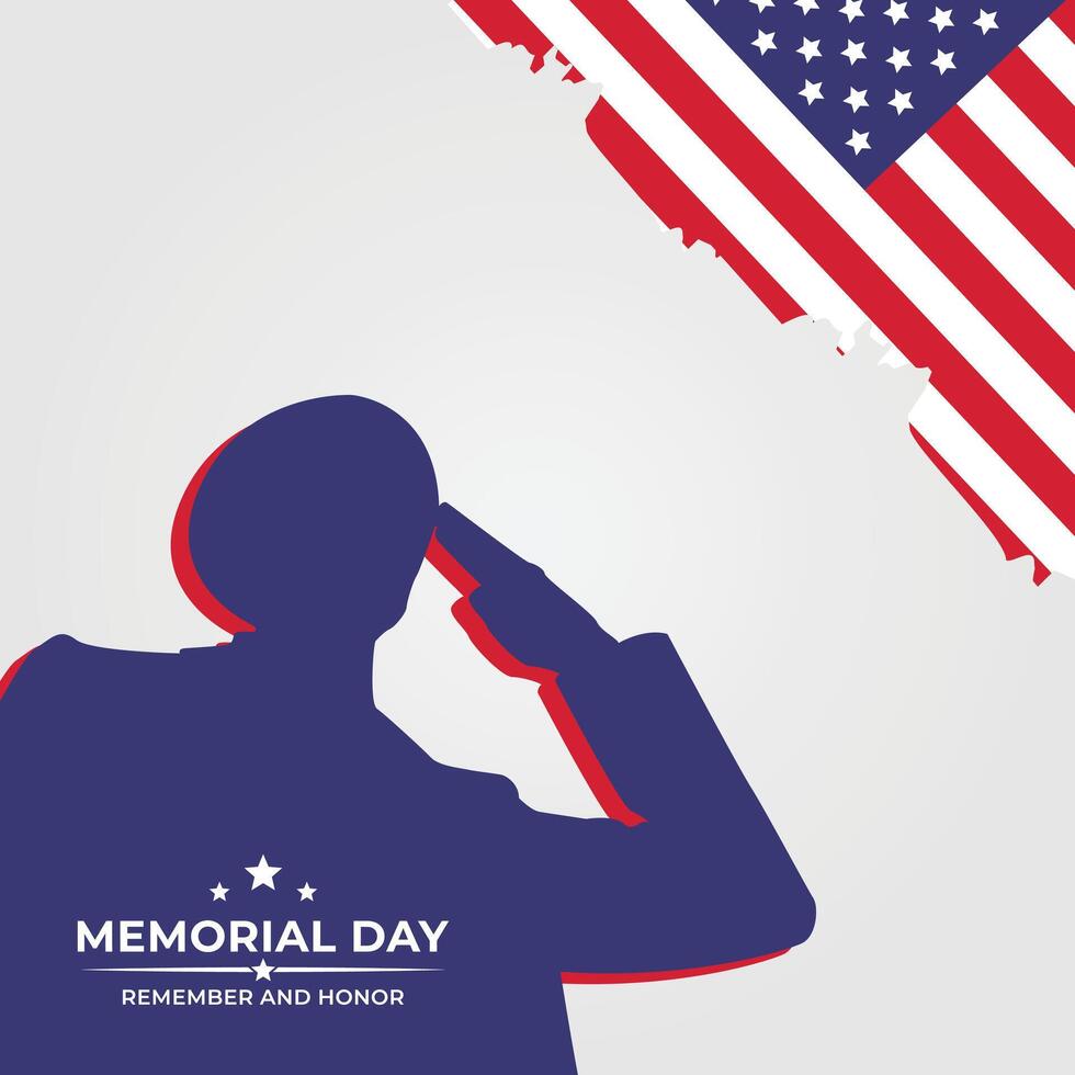 Happy Memorial Day. Remember and honor Greeting background design. vector