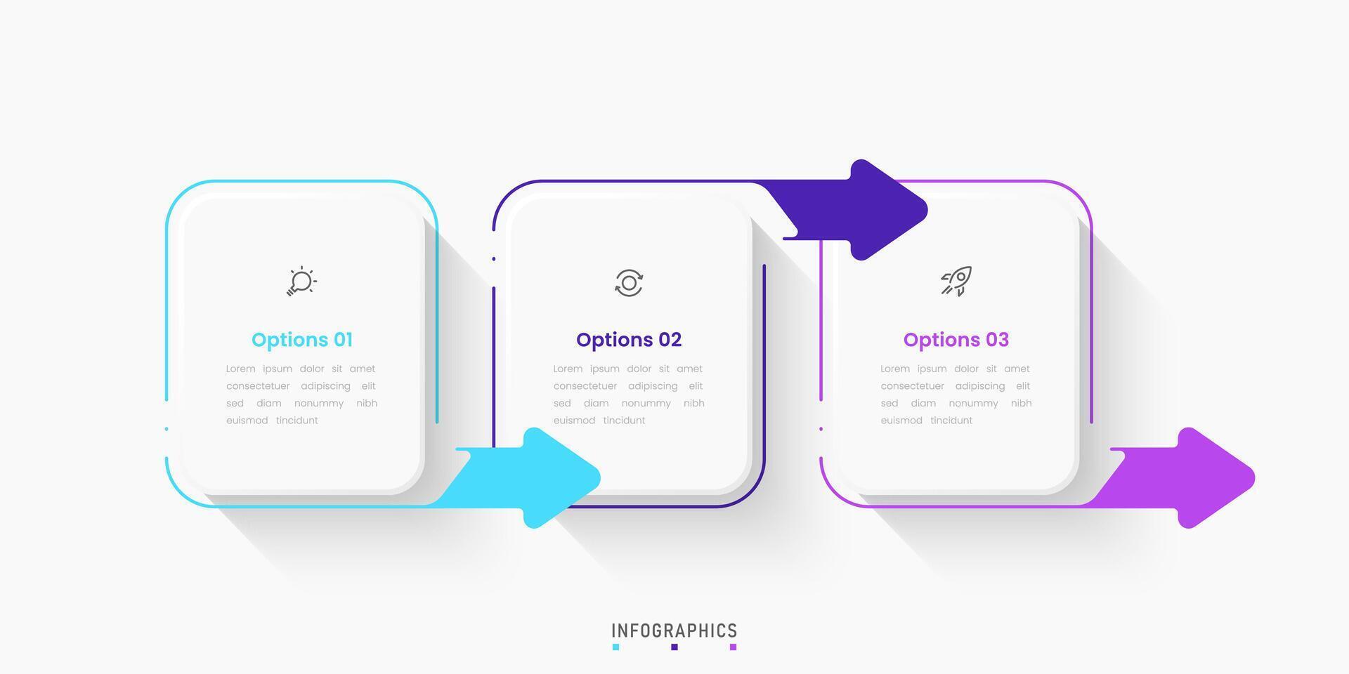 Infographic label design template with icons and 3 options. Can be used for process diagram, presentations, workflow layout, banner, flow chart, info graph vector