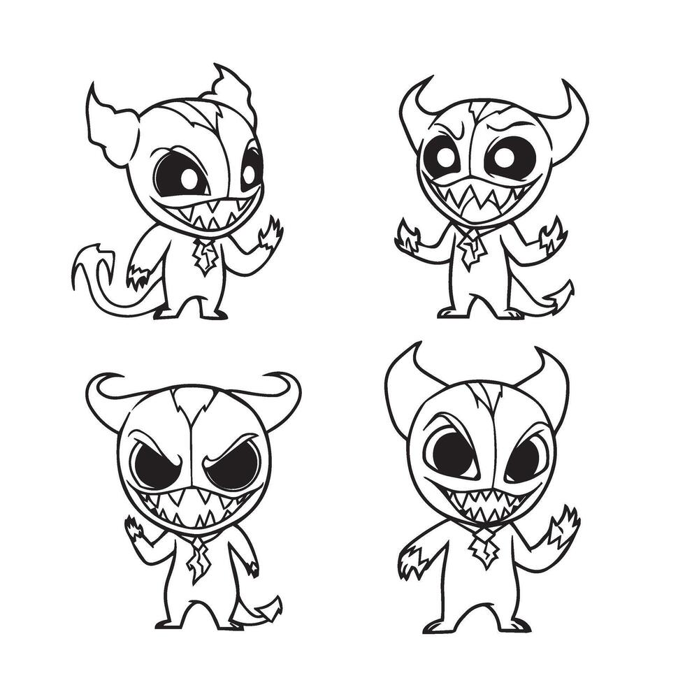 Evil Demon Face Design for Halloween themes with scary growls and fiendish eyes vector