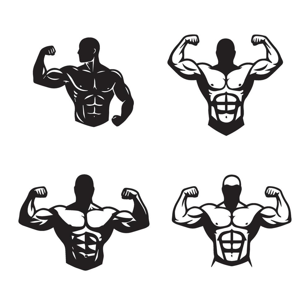 Bodybuilder Workout Illustrations Bringing Life to Strength Training Concepts vector