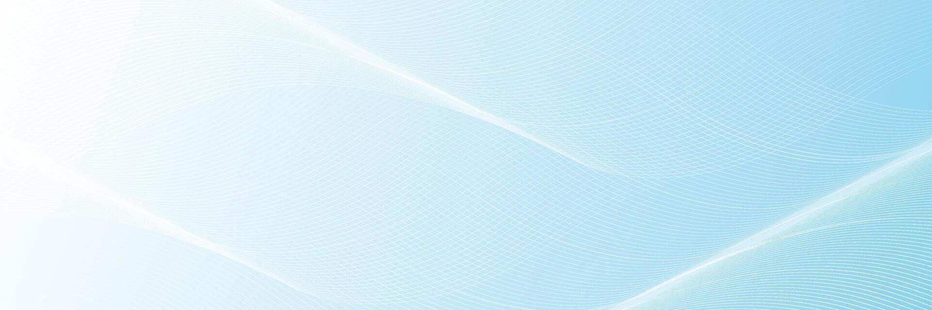 Light blue tech wave abstract background with curved digital lines vector
