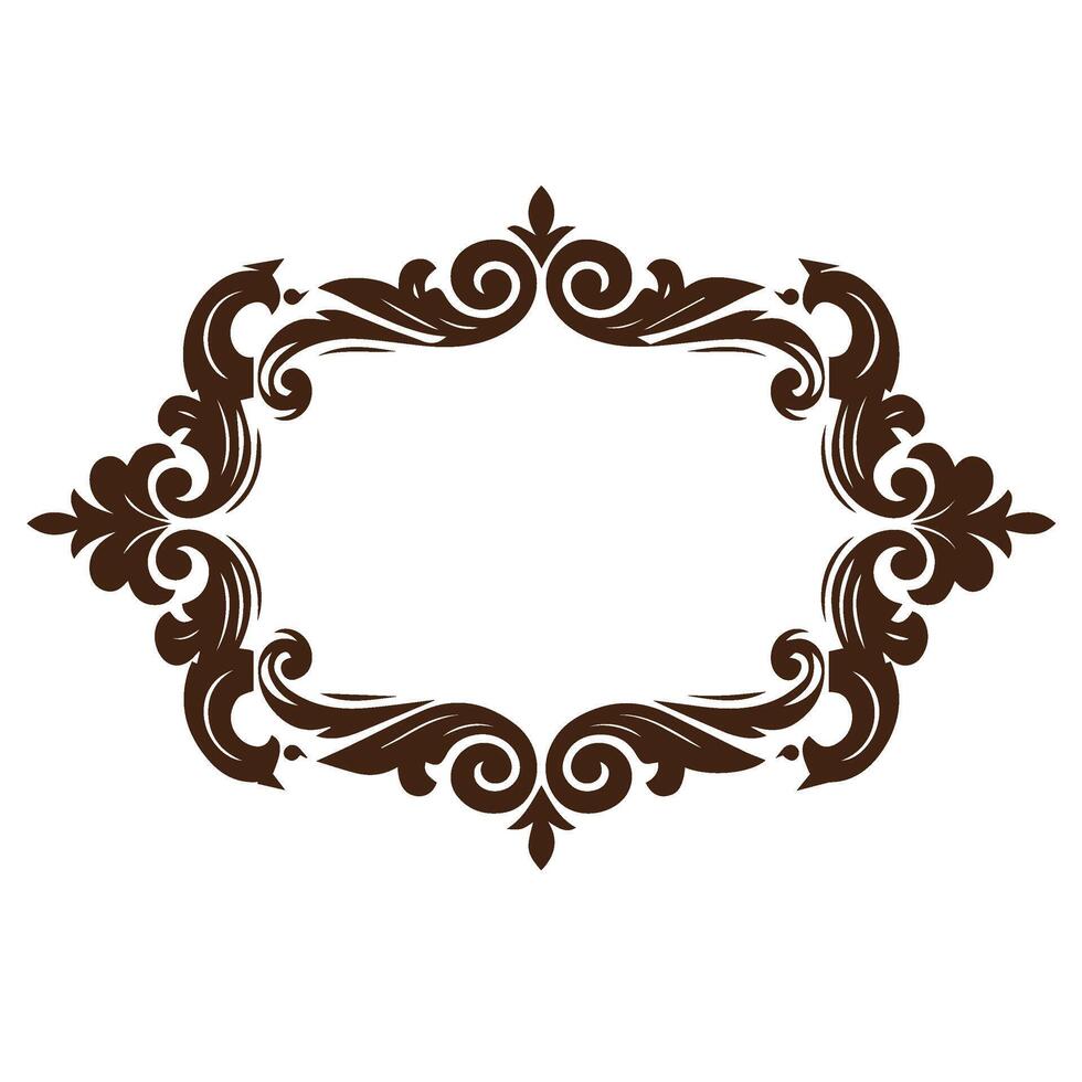 Curved frame border with vintage scroll pattern for elegant page decor vector