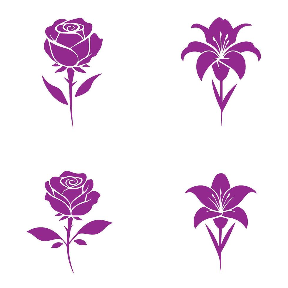 Decorative flower bundle clean design aesthetic suitable merchandise and logos vector