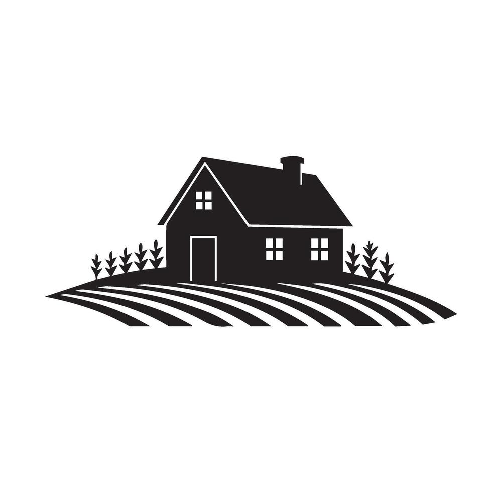 Clean modern home with nature elements and farmland inspiration layout vector