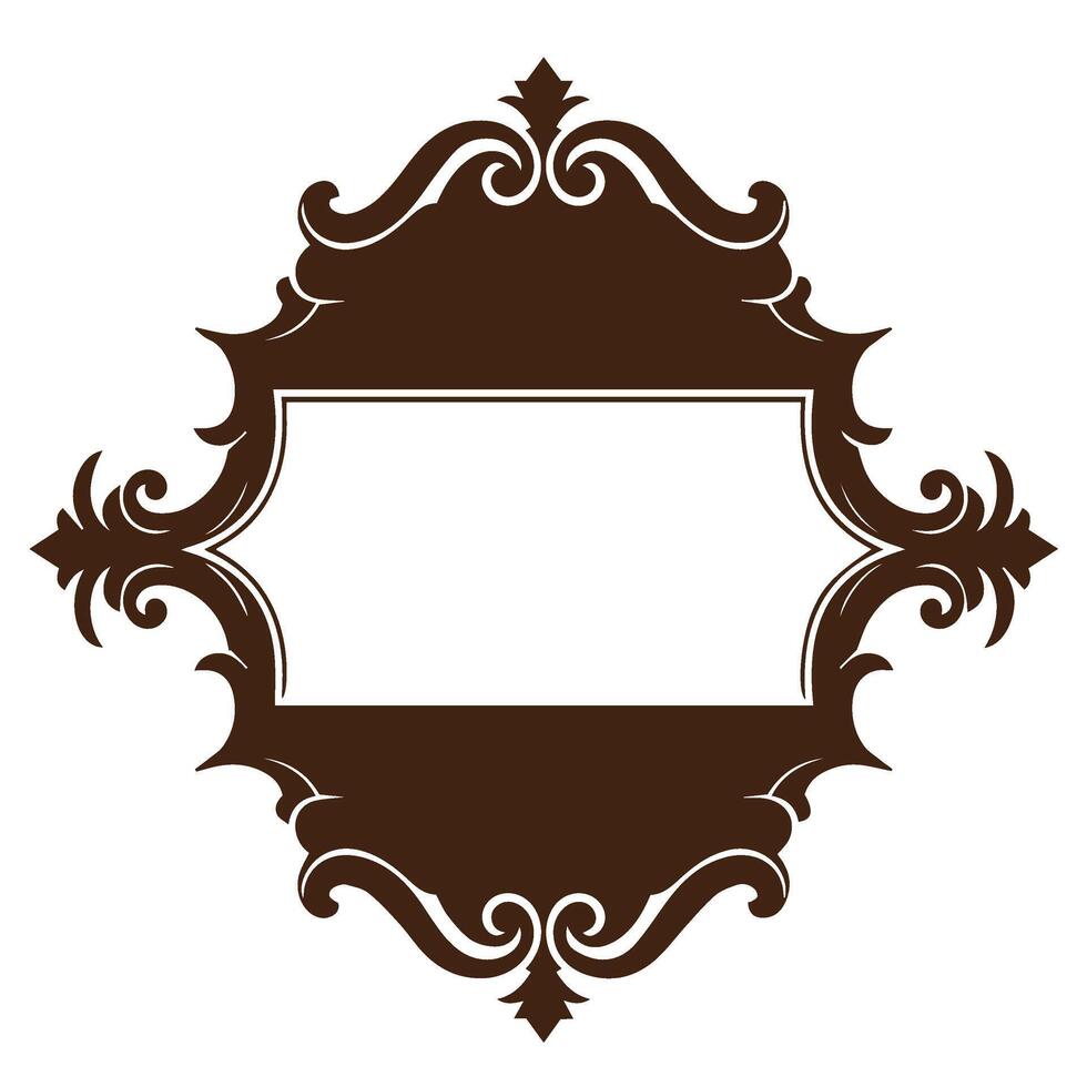 Retro decorative frame outline in intricate scroll style for vintage layout vector