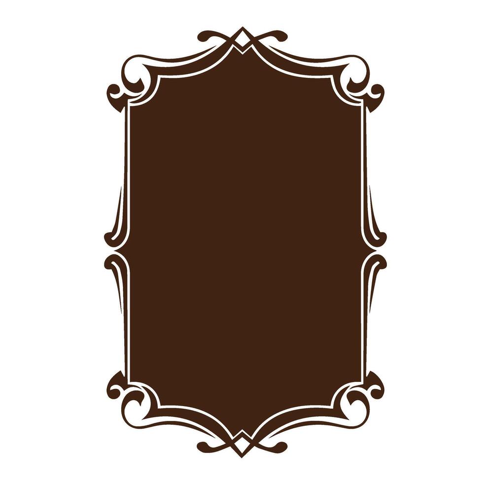 Victorian inspired frame border with antique pattern and fine line style vector