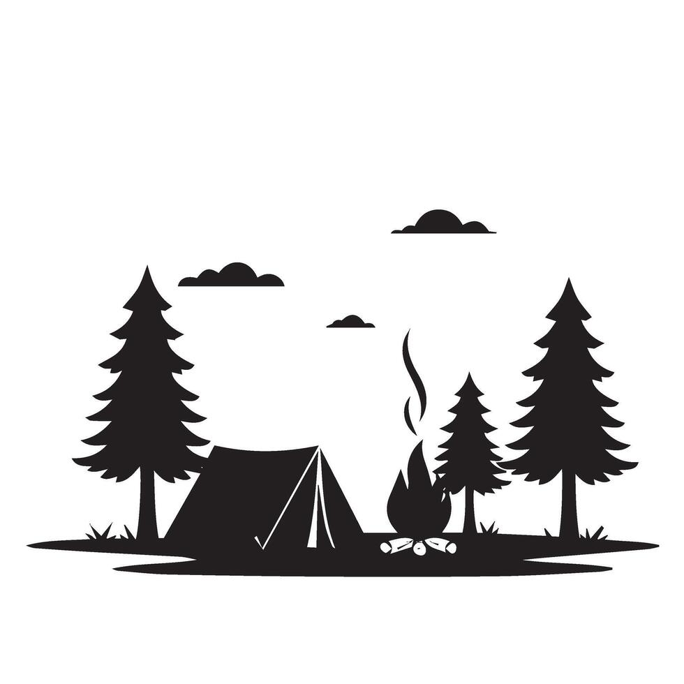 Camping Adventure Tent Illustration Delivering True Essence Of Nature Enthusiasts vector
