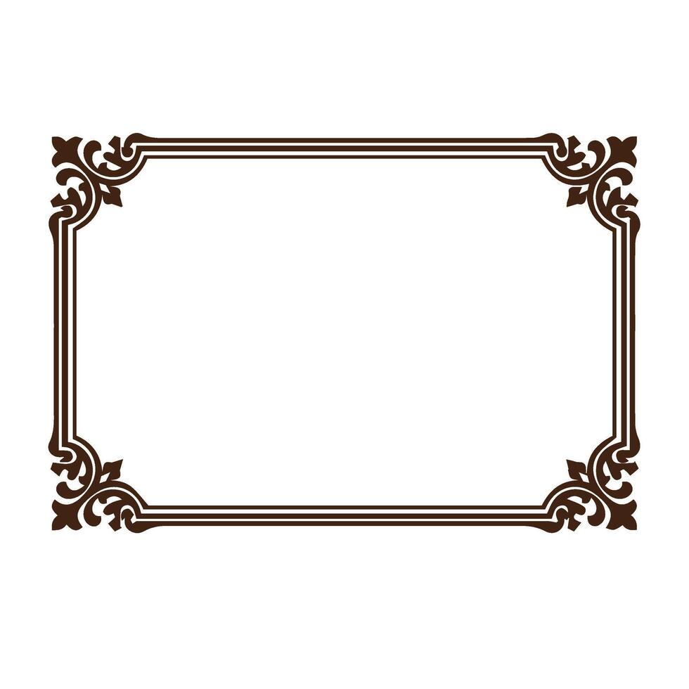 Formal ornamental frame for classic design uses with swirled corners vector