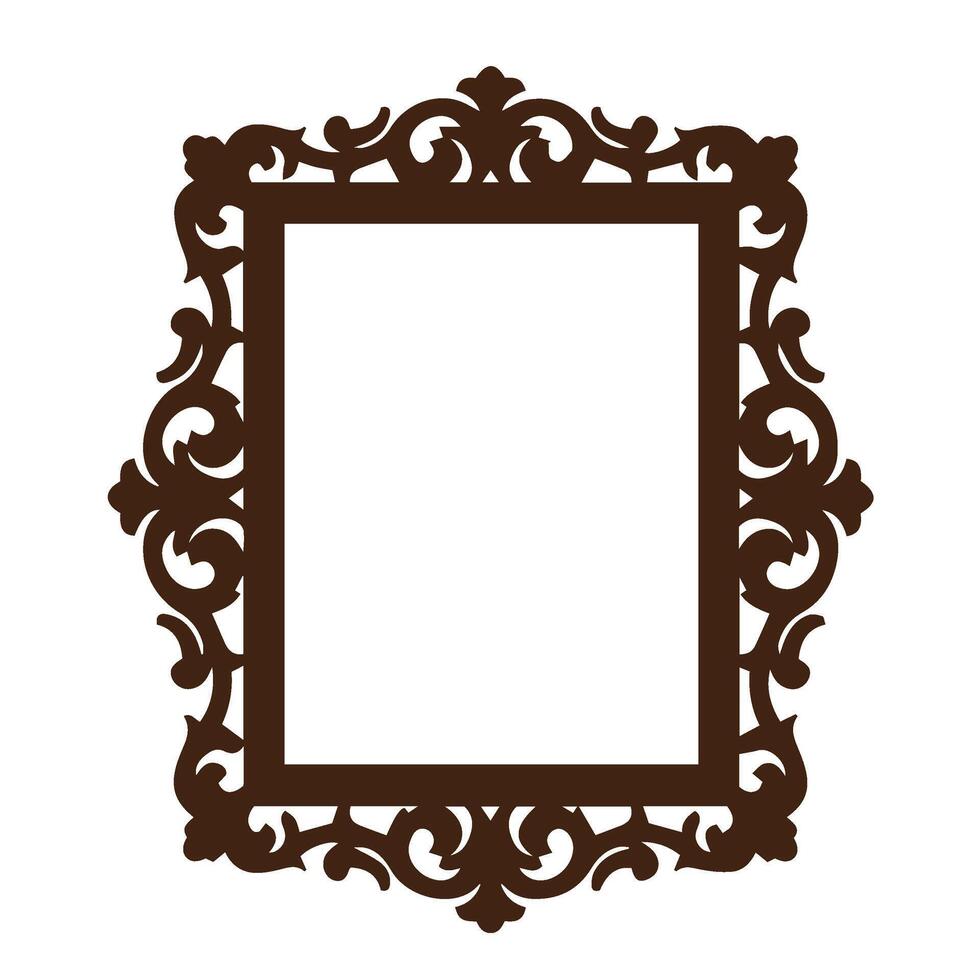 Antique decorative flourish border design with clean classic frame layout vector