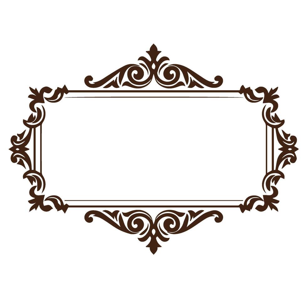 Ornamental border frame design with vintage flourish and elegant decoration vector