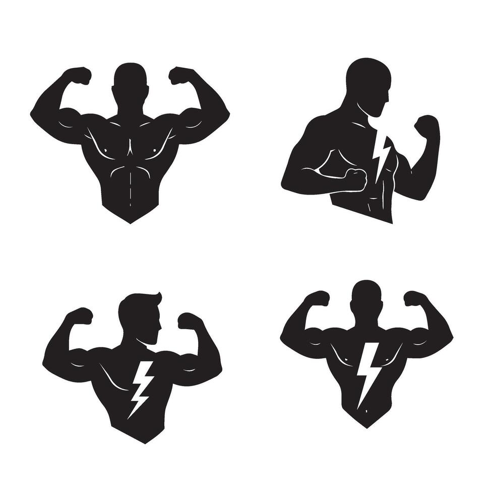 Bodybuilder Workout Illustrations Depicting Strength and Training Excellence vector