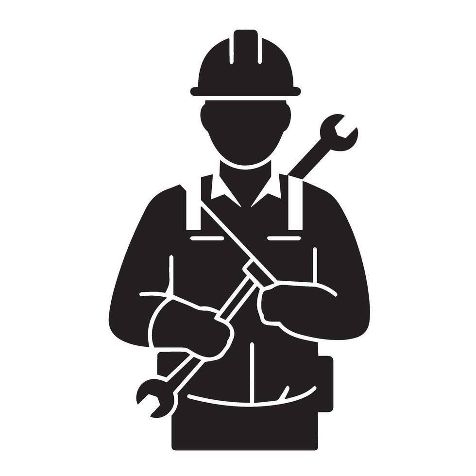 Vintage style electric utility pole technician art with lineman climbing vector