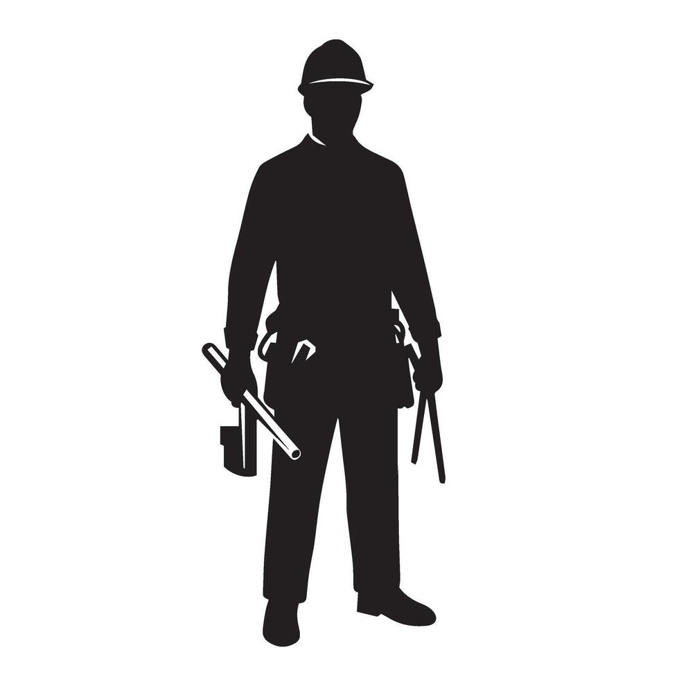 Utility maintenance crew design fixing grid fault in dangerous conditions vector