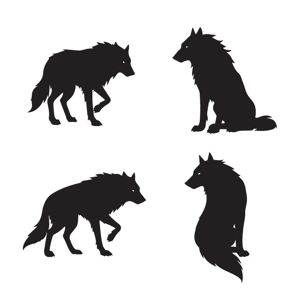 Dynamic Fierce Wolf Head Illustrations Capturing the Power of the Wild vector