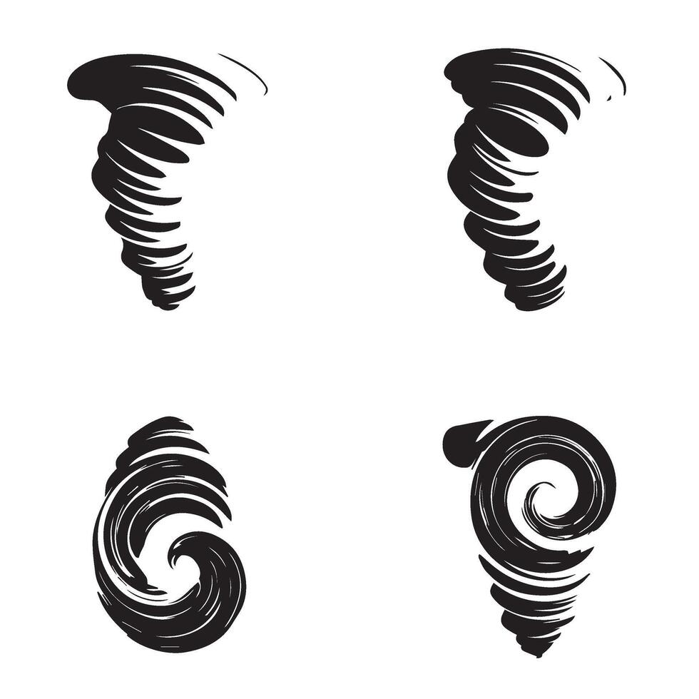 Tornado funnel shape series offering creative elements inspired by natural wind forces vector