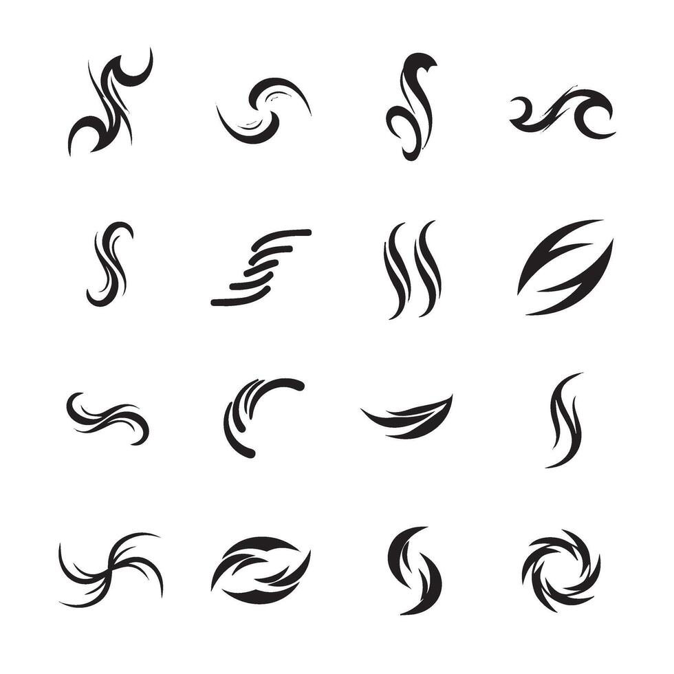 Decorative swirl inspired creative artistic embellishment collection vector